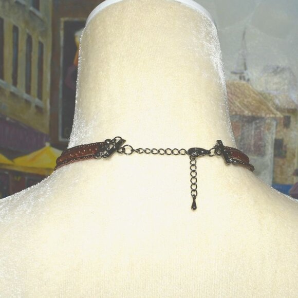 Multi Layer Medallion Pendant Beaded Choker Caroline C Estate Collection Piece - Picture 4 of 8